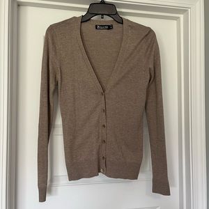 New York & Co Tan Taupe Cardigan Bling Buttons XS